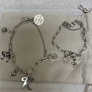 Silver Charm Bracelet Set